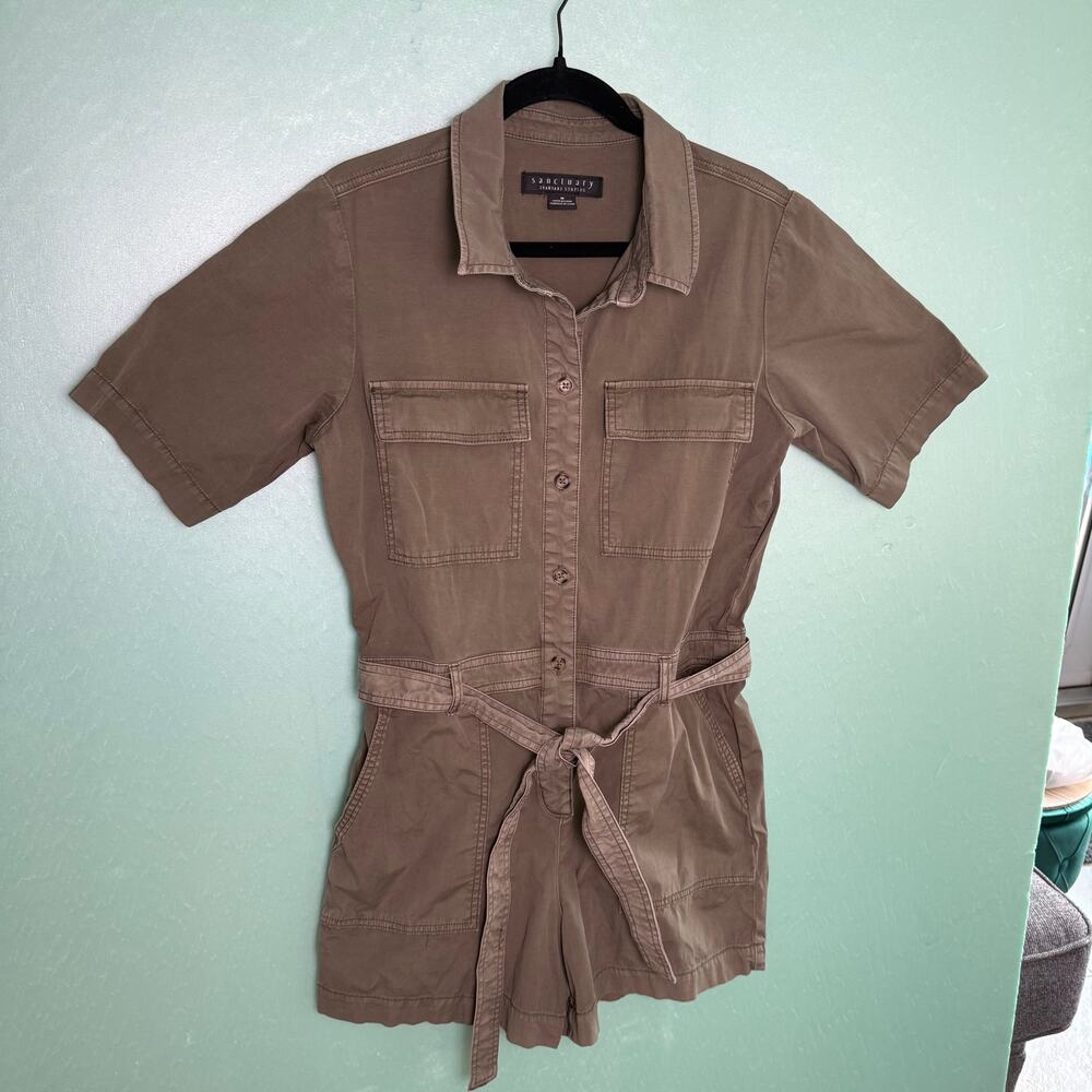 Sanctuary Standard Surplus Olive Belted Dress Green M